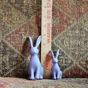 Lavender/Gray 3D Printed Bunny Figurines - Set of 2